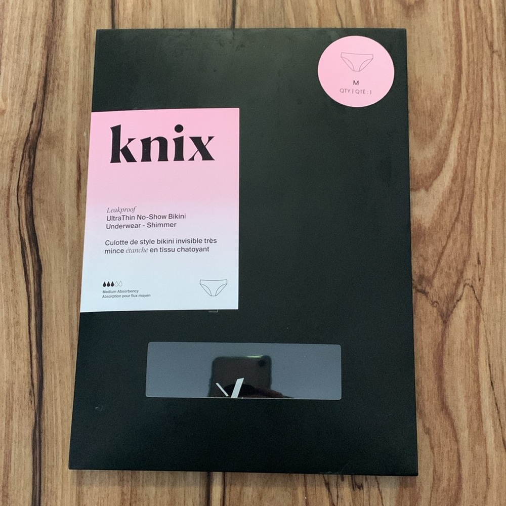 NWT Unopened Knix ultrathin no-show Bikini underwear in black medium M
